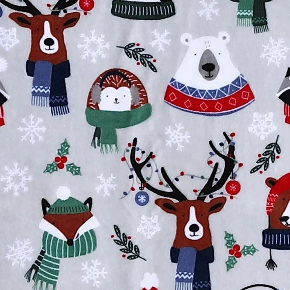 Festive Gray Holiday Throw Blanket